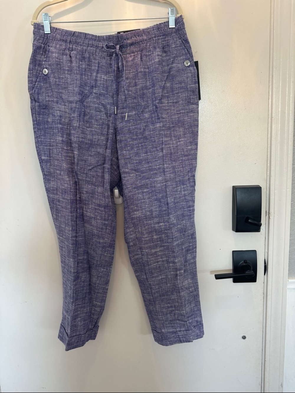 Jones New York Purple Cropped Drawstring Pants size Med